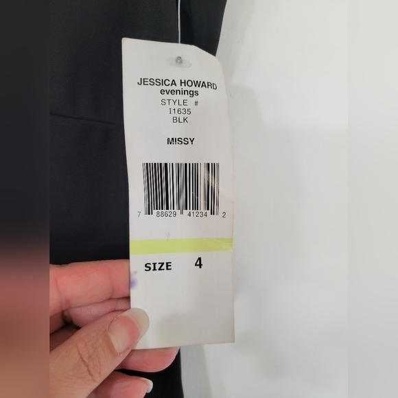 NWT Jessica Howard Evenings Black Formal Sleeveless Maxi Slit Dress Size 4 - Picture 2 of 8